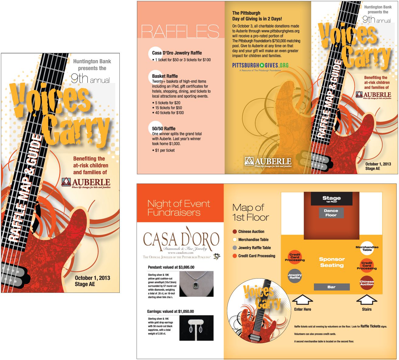 Tri-fold Raffle Map and Guide for Voices Carry