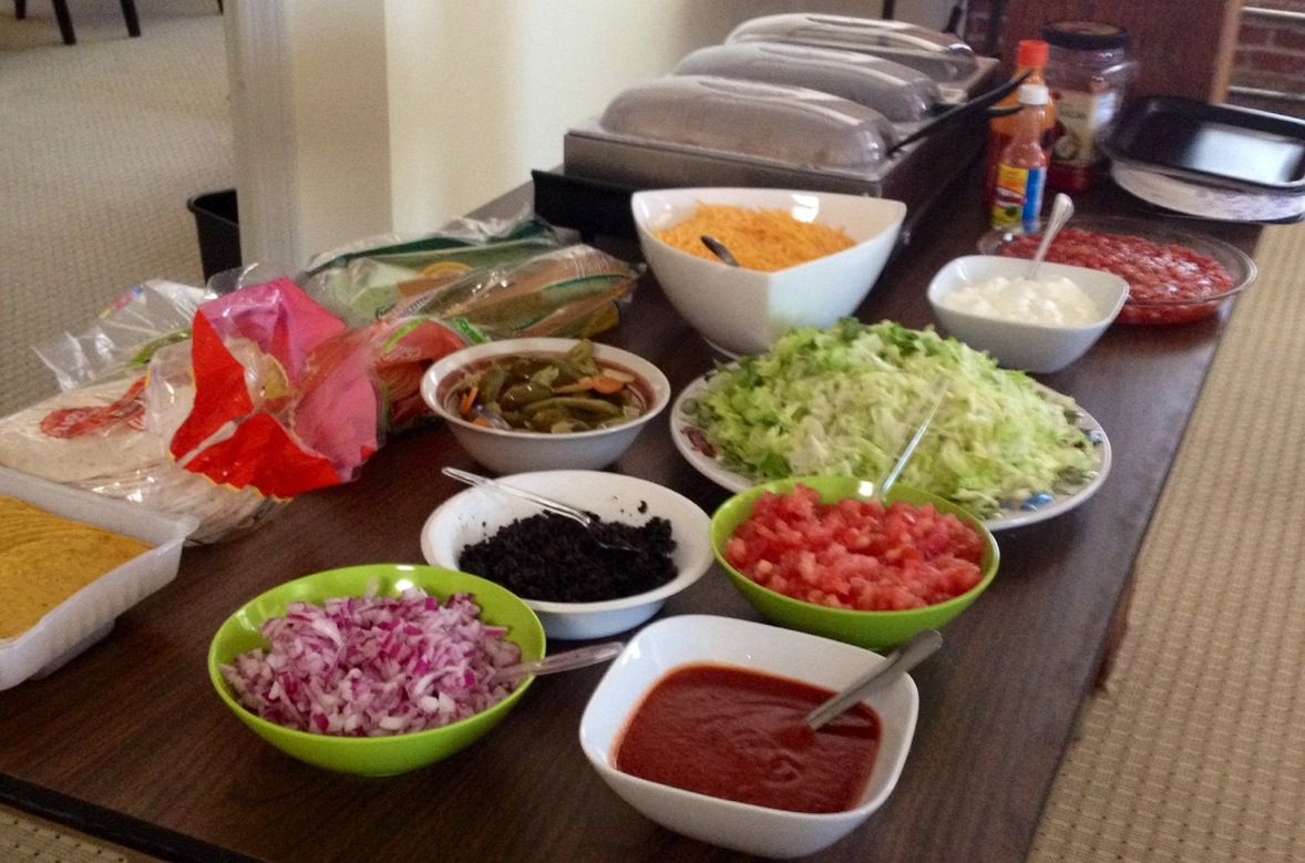 Taco fixins galore.